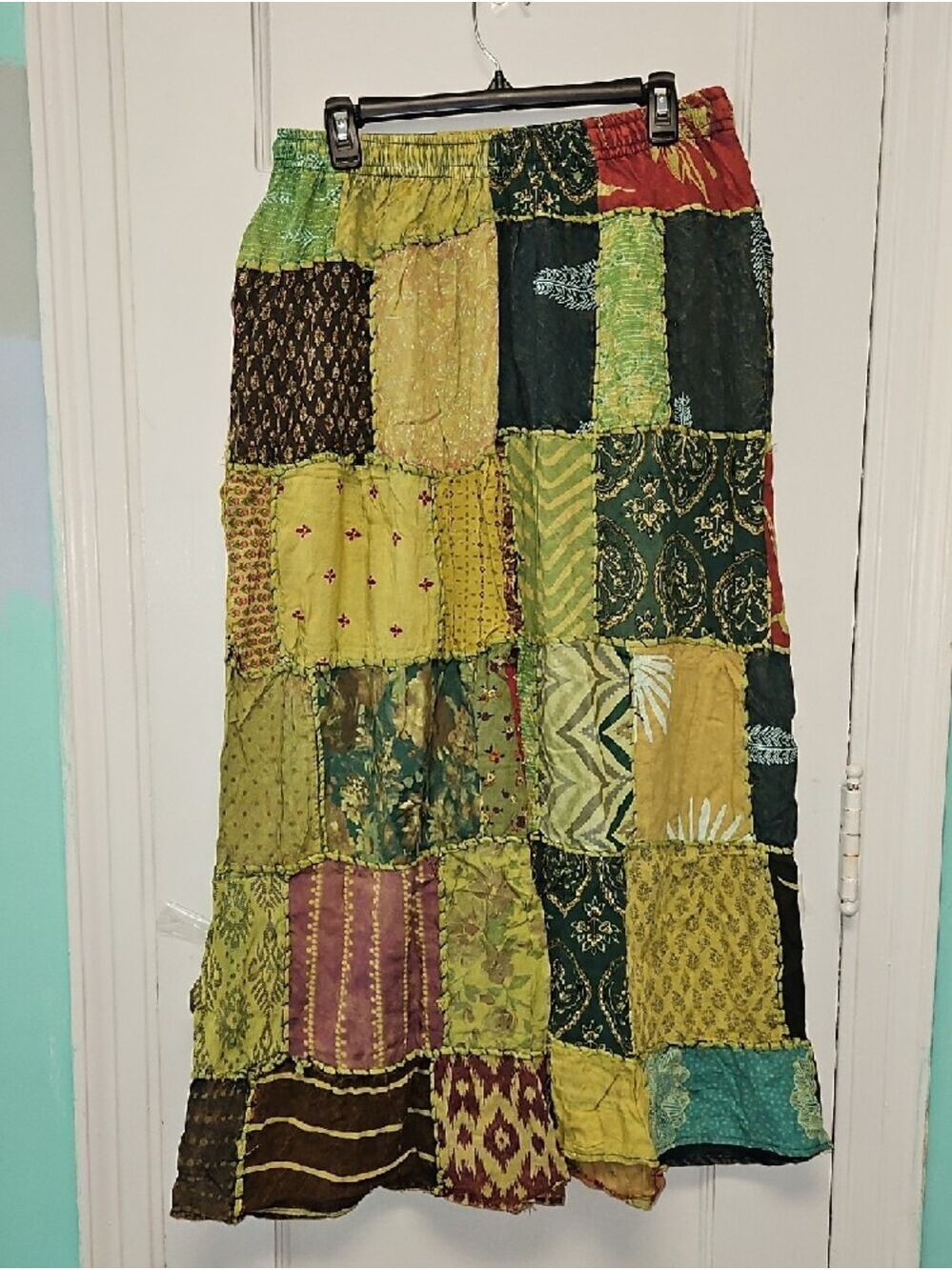 Patchwork Wide Leg Pants - Multicolor - Picture 7 of 9